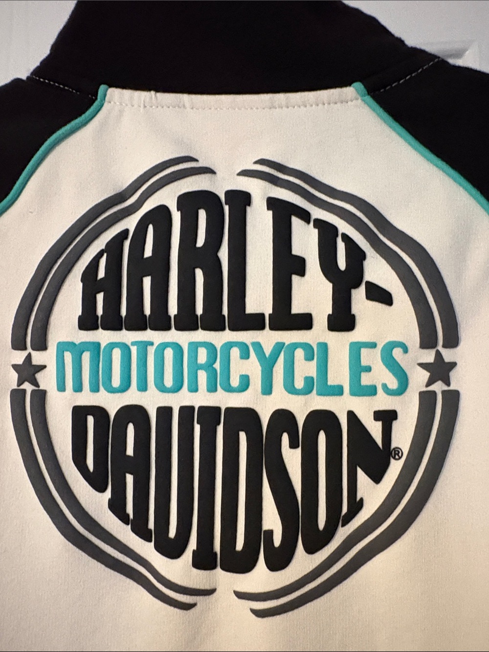 Harley-Davidson woman’s  Cream & Black Zip-Front Jacket